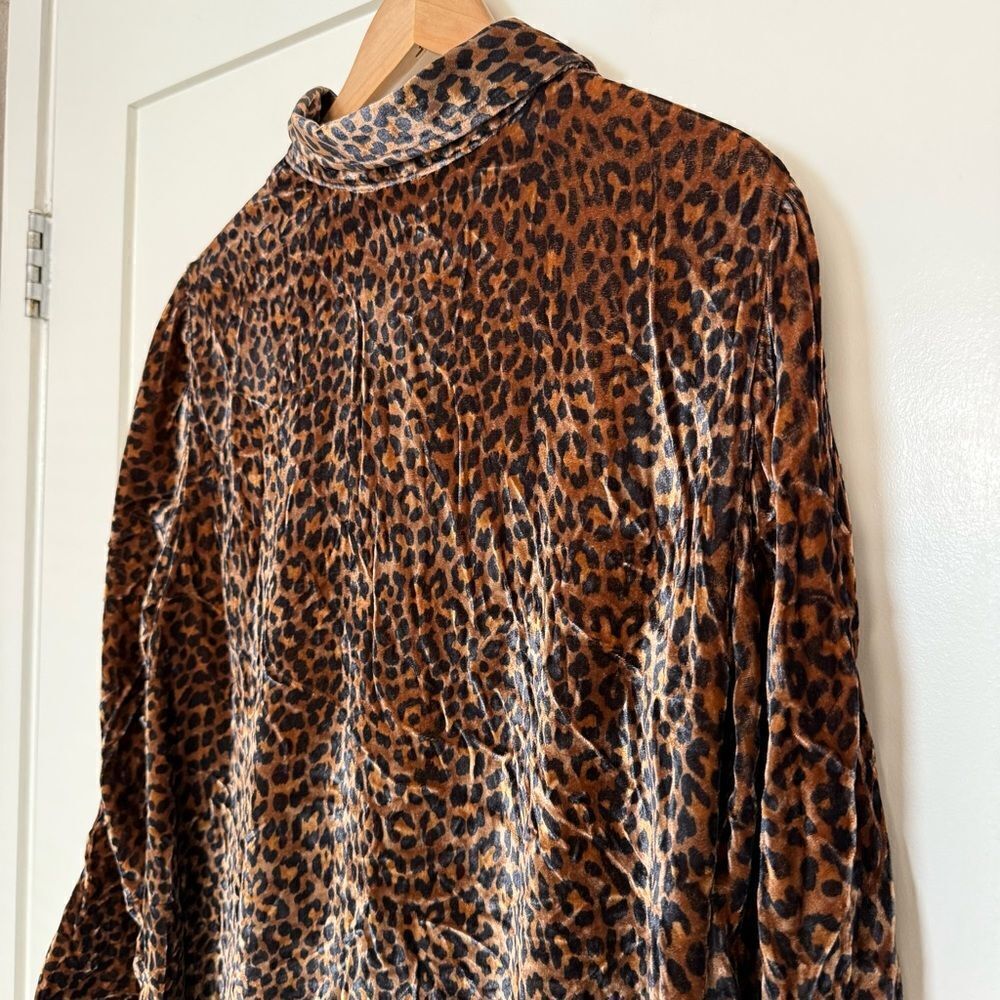 NWT Soft Surroundings Icon Silk Velvet Poets Tunic Shirt Animal Print Sz Large - Picture 7 of 12